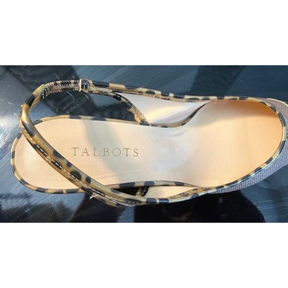 Talbots New slingbacks brown with leopard pattern 8.5 M Pointed Front Slip On - Picture 3 of 10